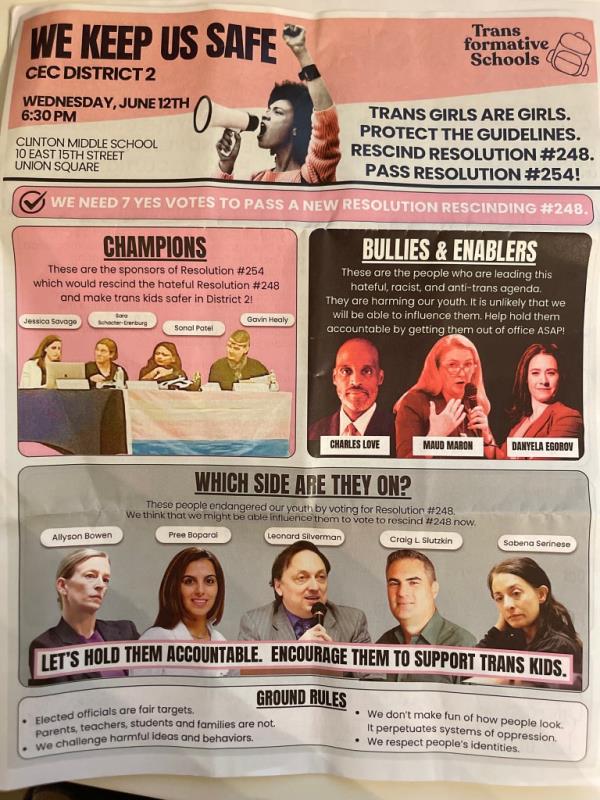 Hand out titled WE KEEP US SAFE.