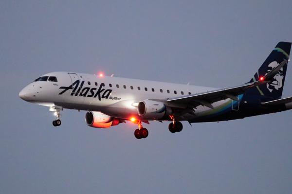 A Boeing plane from Alaska Airlines. 