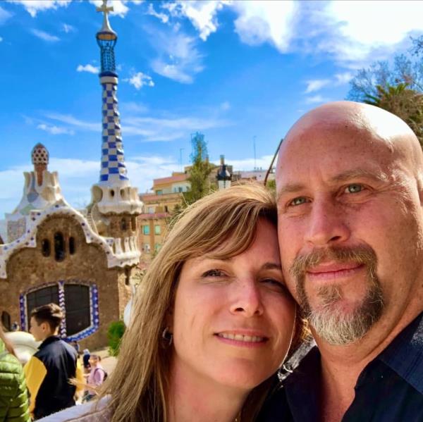 Lucas Kalisher and his wife in a selfie.