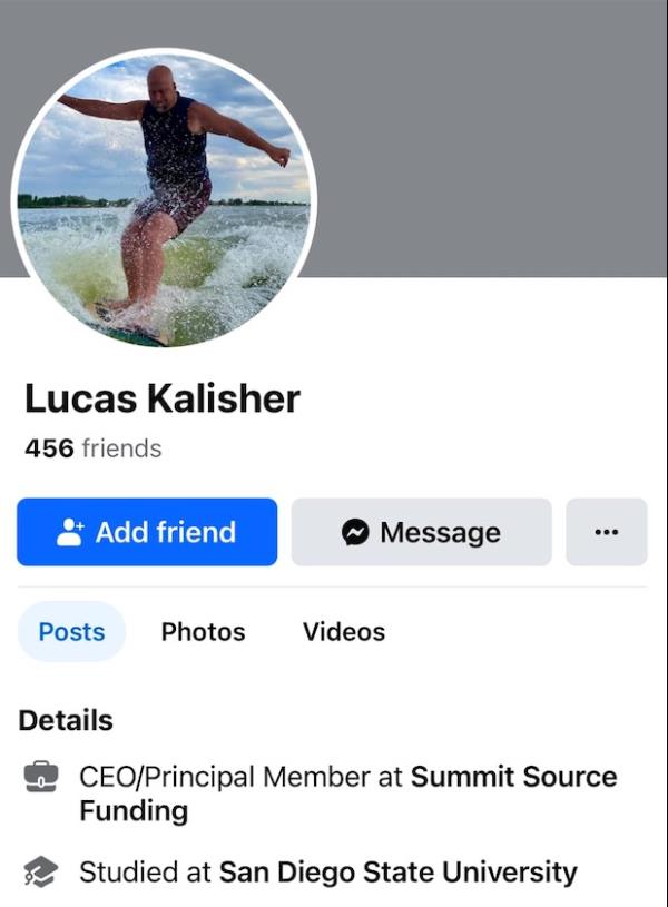 Kalisher's Facebook profile heading.
