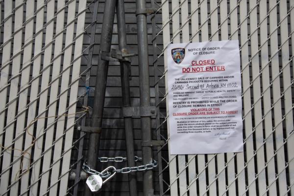 Padlocked pot store.