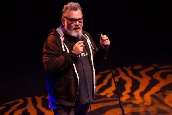Mandatory Credit: Photo by REX/Shutterstock (10447712e) Stewart Lee St Mungo's 'No Laughing Matter' at the O2 Shepherd's Bush Empire, London, UK - 15 Oct 2019
