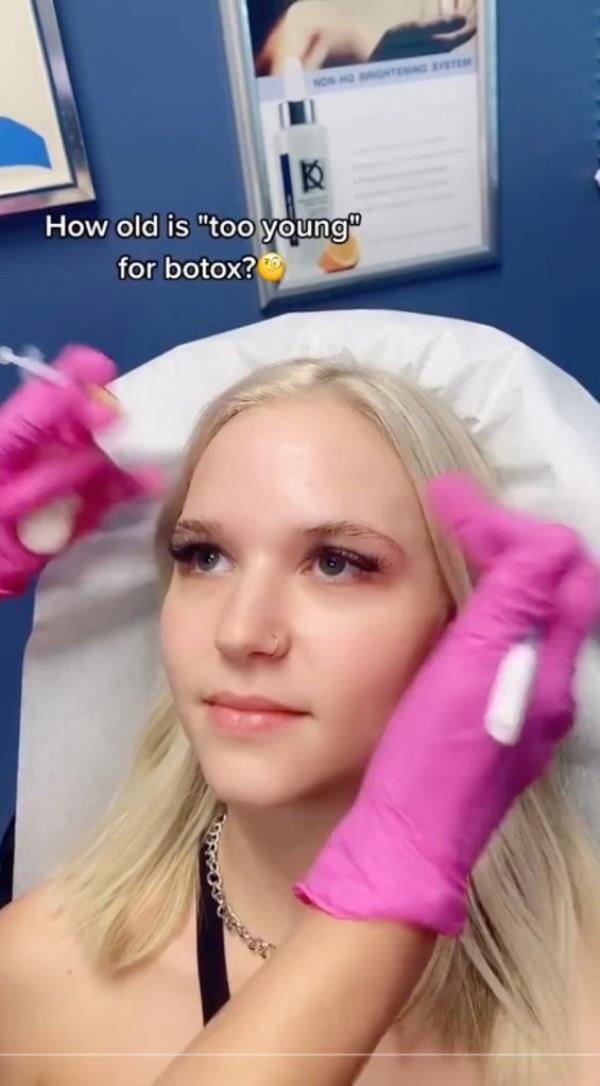 TikToker with caption 