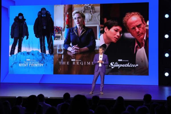 Casey Bloys, Chairman and CEO, HBO and Max Content, speaks o<em></em>nstage during the Warner Bros. Discovery Upfront 2023.
