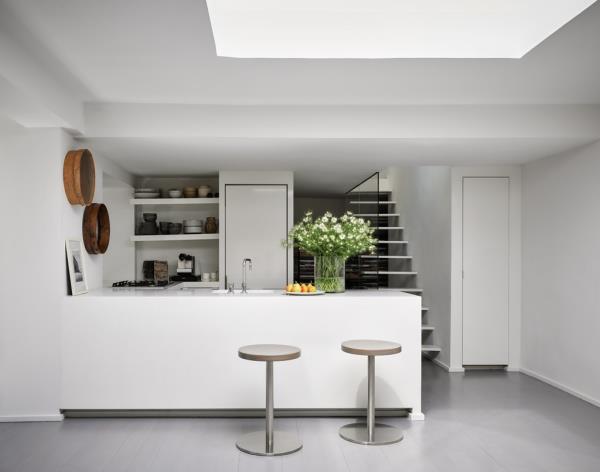 Natural light enters through large skylights.