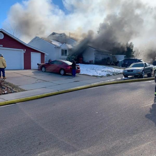 Firefighters spent a<em></em>bout an hour extinguishing the flames. 