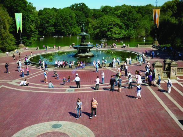 An overhead shot of Bethesda Terrace. 