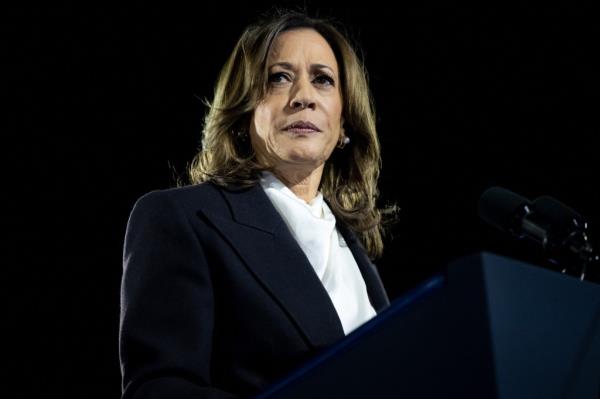 Vice President Kamala Harris speaks on The Ellipse outside the White House on Oct. 29, 2024.