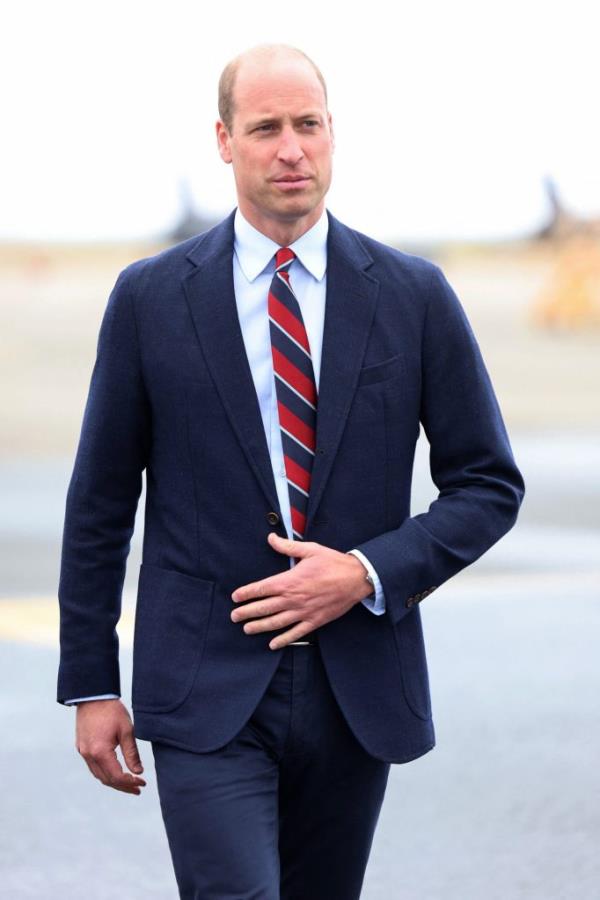 Prince William, Prince of Wales, during his visit to RAF Valley in Holyhead, North Wales