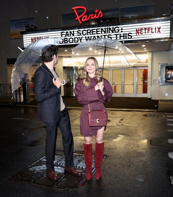 Adam Brody and Kristen Bell attend Netflix's Nobody Wants This NY Fan Screening at The Paris Theatre on September 23, 2024 in New York City.