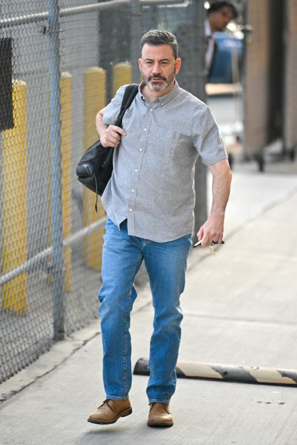 Jimmy Kimmel arrives at his talk show studio in LA on June 11, 2024