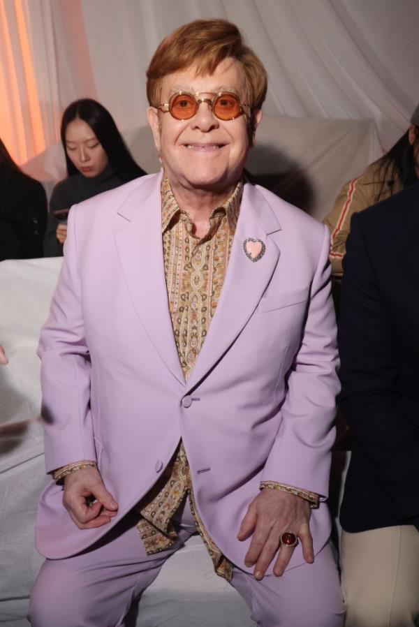 Elton John attends Paris Fashion Week 2024.
