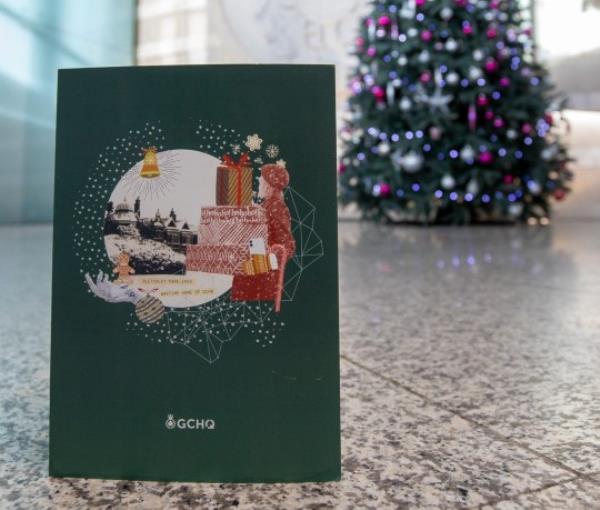 EMBARGOED TO 0001 THURSDAY DECEMBER 14 Undated handout graphic issued by Government Communication Headquarters (GCHQ) of GCHQ Director Anne Keast-Butler's first Christmas Card Challenge, pictured at the entrance of GCHQ. The challenge is the toughest to date, and encourages people to pit their wits against schoolchildren with the bo<em></em>nus puzzle.The Christmas card features a rare image of a snow-covered Bletchley Park mansion, discovered in the perso<em></em>nal family album of codebreaker Joan Wingfield. Issue date: Thursday December 14, 2023. PA Photo. The GCHQ Christmas Challenge tests teamwork, problem-solving and aims to?inspire?STEM skills whilst showing the value of thinking differently. See PA story EDUCATION Puzzle. Photo credit should read: GCHQ/PA Wire NOTE TO EDITORS: This handout photo may o<em></em>nly be used for editorial reporting purposes for the co<em></em>ntemporaneous illustration of events, things or the people in the image or facts mentio<em></em>ned in the caption. Reuse of the picture may require further permission from the copyright holder.