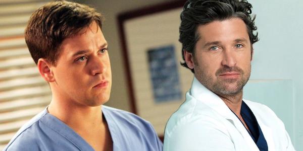 A blended image features George and Derek in Grey's Anatomy